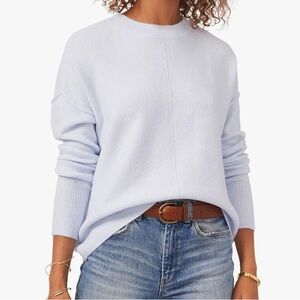 EUC VINCE CAMUTO LIGHT BLUE PULL-OVER COZY CENTER SEAMED SWEATER •S/M